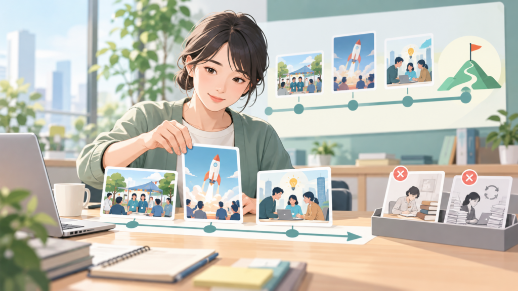 若手プロフェッショナルがPMP申請に使えるプロジェクト経験と対象外の活動を整理している
